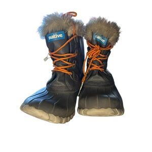 Native Black and Blue Winter Boots